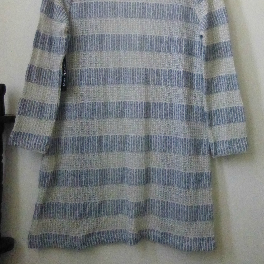 KIM ROGERS Cardigan Size S Open Front Striped - Picture 4 of 6